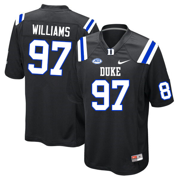 Men #97 Wesley Williams Duke Blue Devils College Football Jerseys Sale-Black - Click Image to Close
